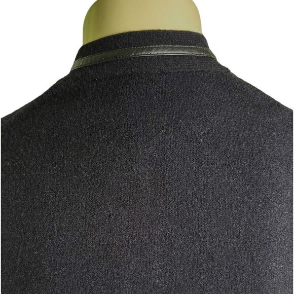 Armani Exchange Zip-up Bomber Silhouette Mock Neck Sweater w/Leather Trim Sz L - Picture 5 of 9